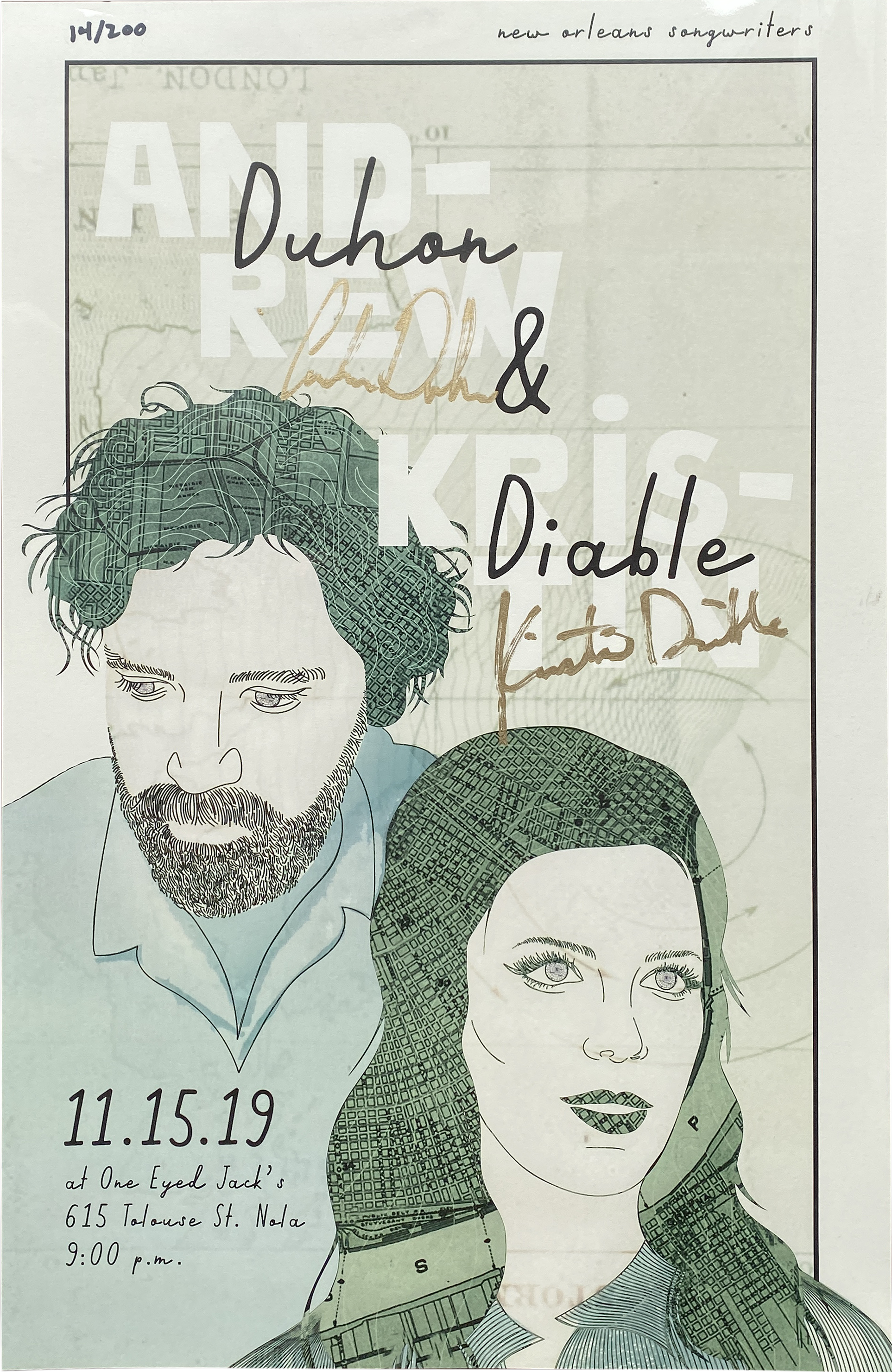 Signed One Eyed Jack's with Kristin Diable Show Poster - 11/15/19